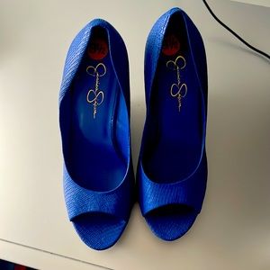 COPY - Blue Wedges With Peek Toe